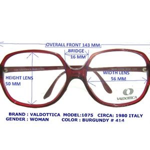 VALDOTICA WOMEN VINTAGE FRAME CIRCA 1970 ITALY